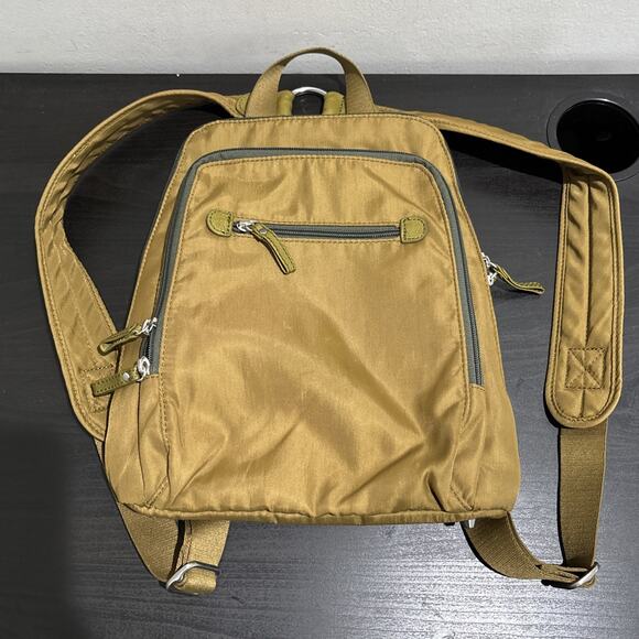Osgoode Marley “Feel The Difference” Mustard Yellow Tan Nylon Organizer Backpack